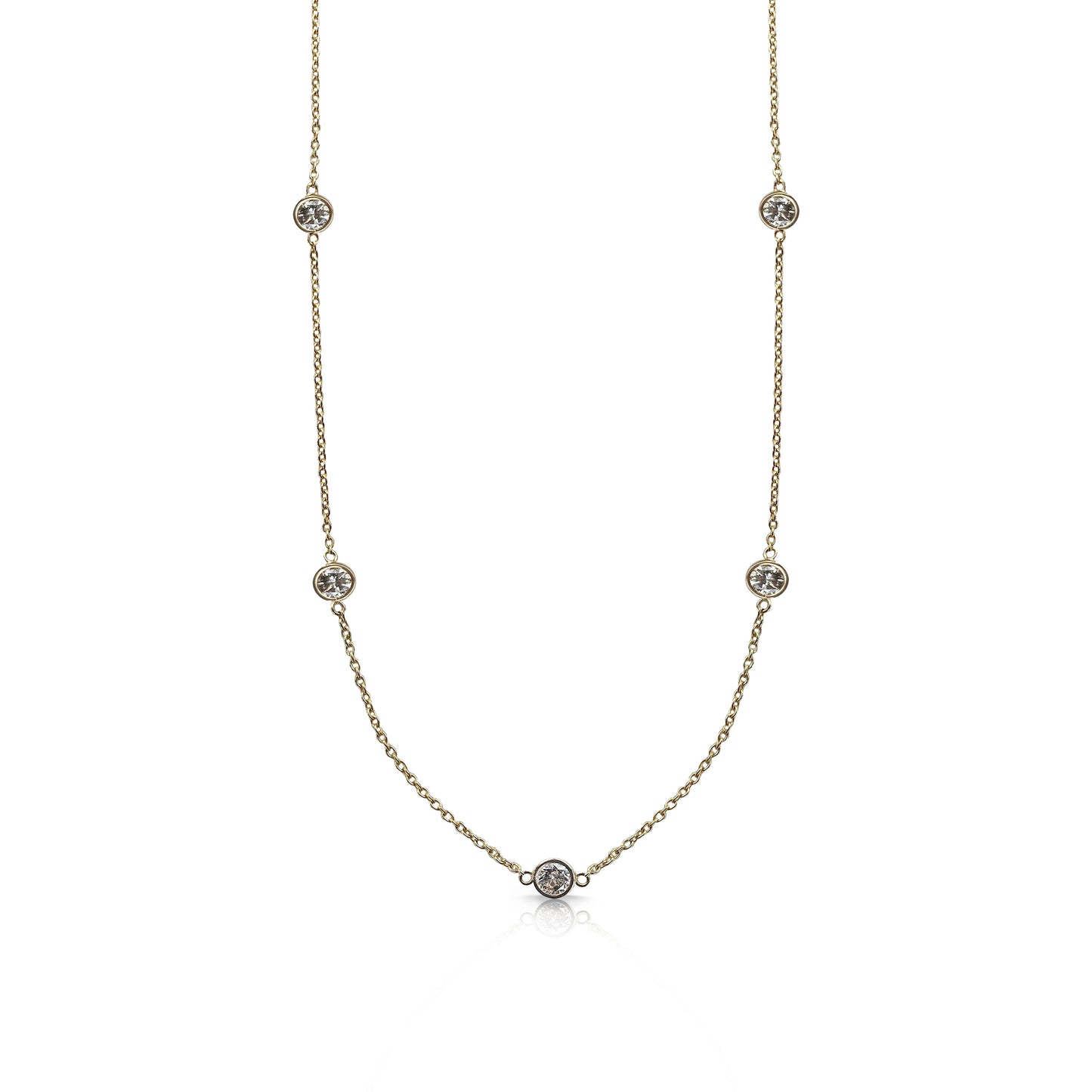 14k Yellow Gold Dainty Diamond Necklace