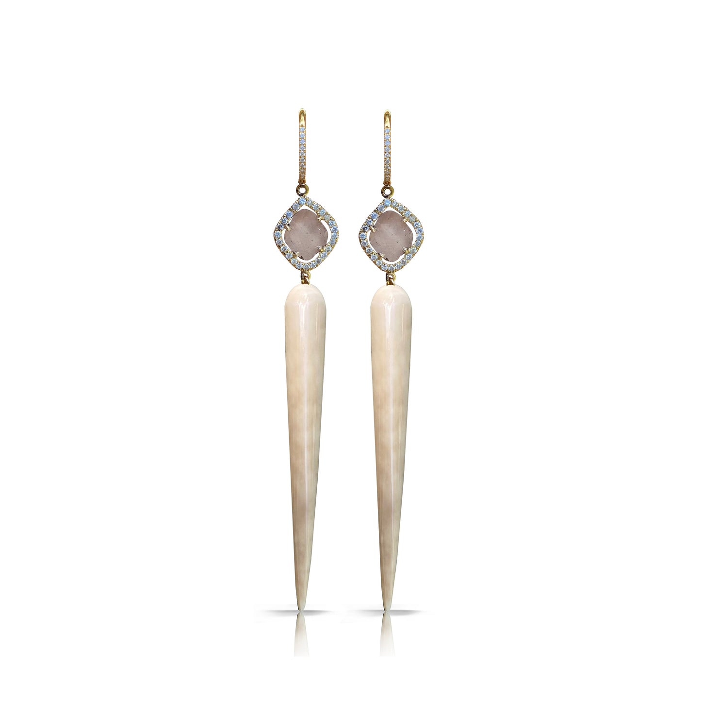 14k Tear Drop Tusk Earrings