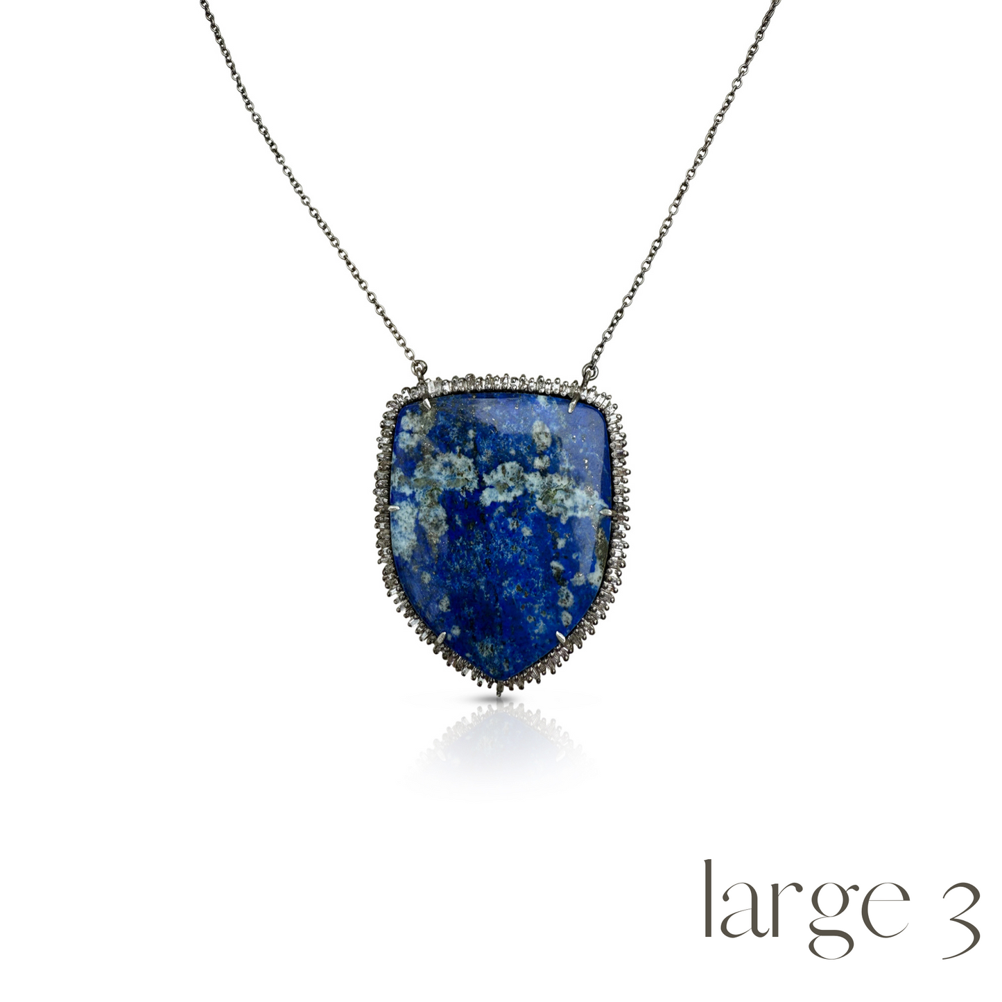 Lapis Silver Shield Necklace