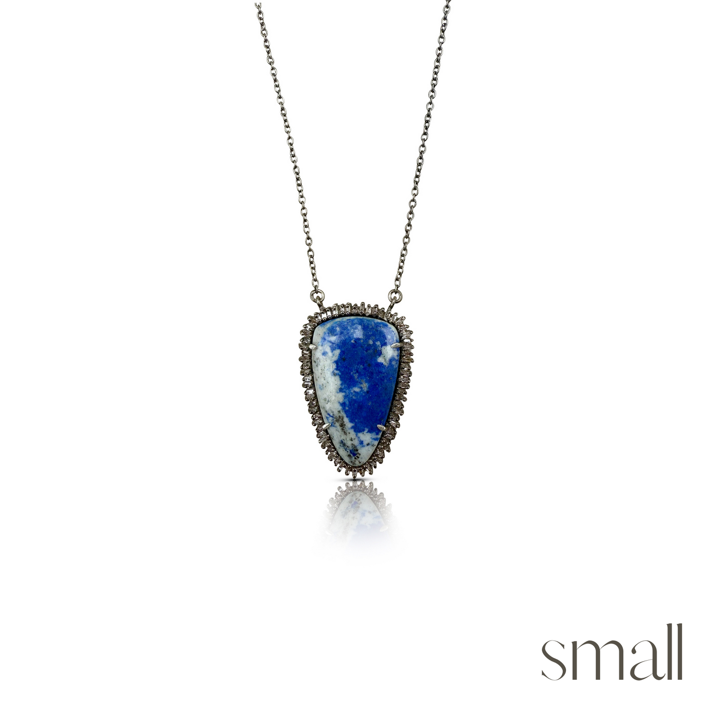 Lapis Silver Shield Necklace