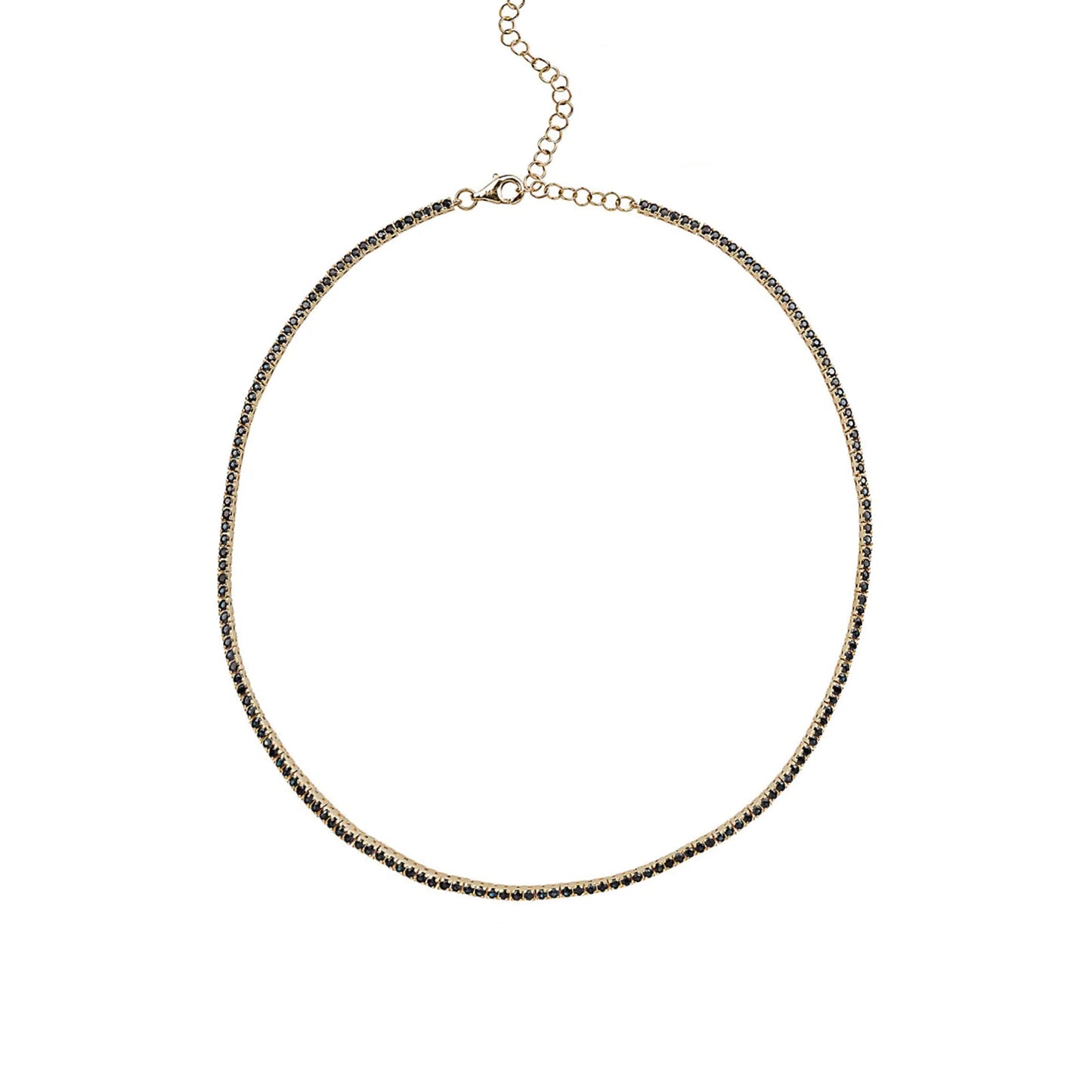 14k Black Diamond Tennis Necklace