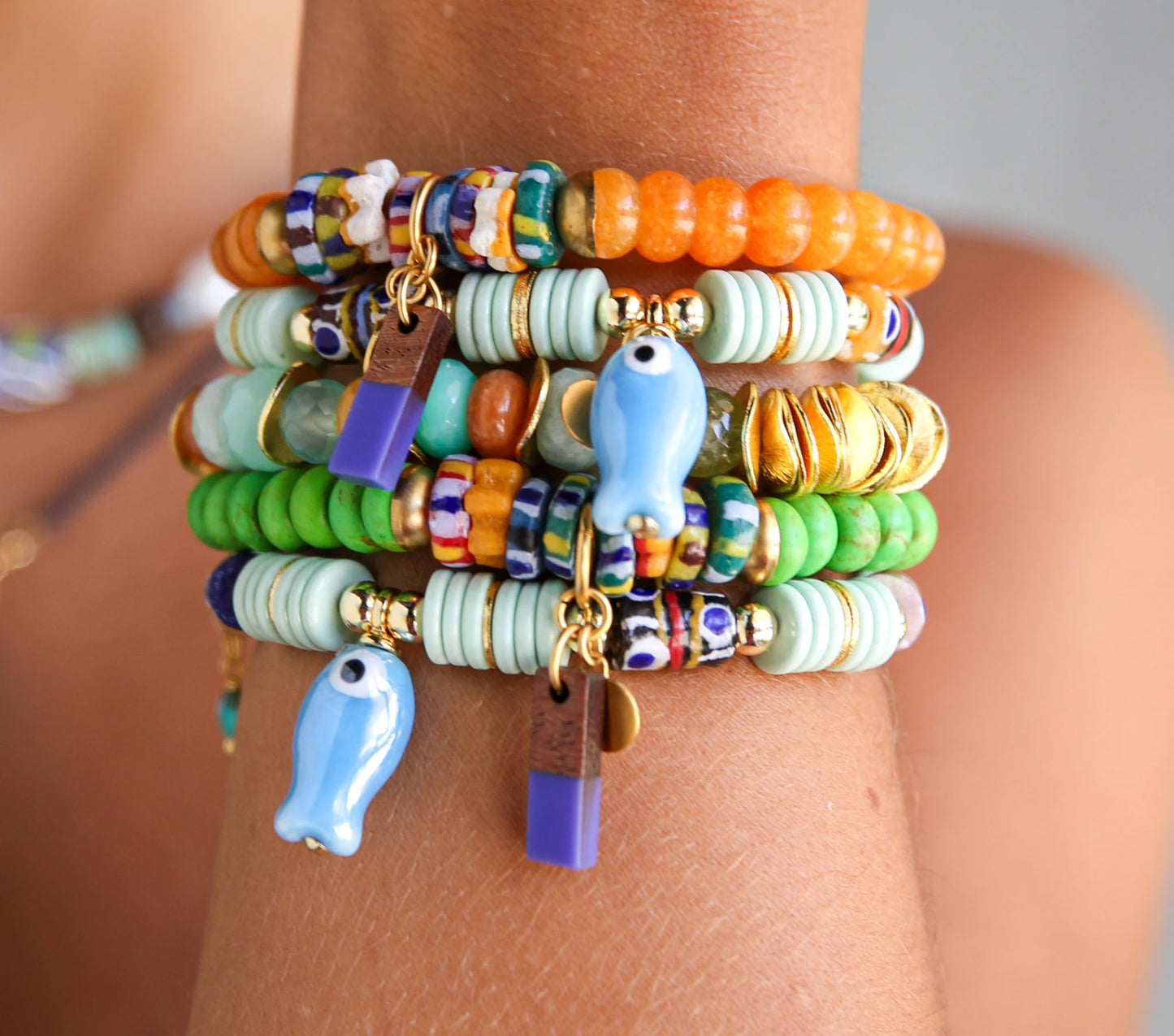 Bluefin Beaded Bracelet - Pale Sky