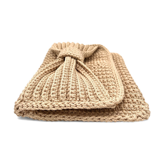 Bow Clutch - Ivory Sand