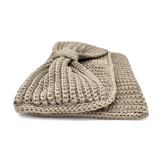 Bow Clutch - Metallic Silver Shimmer