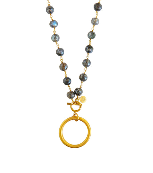 Chunky Hoop Pendant Necklace