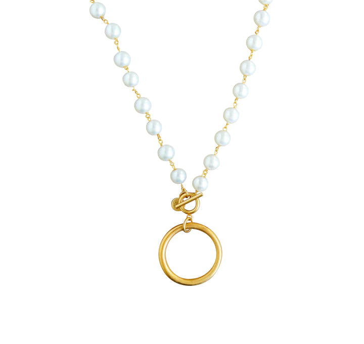 Chunky Hoop Pendant Necklace