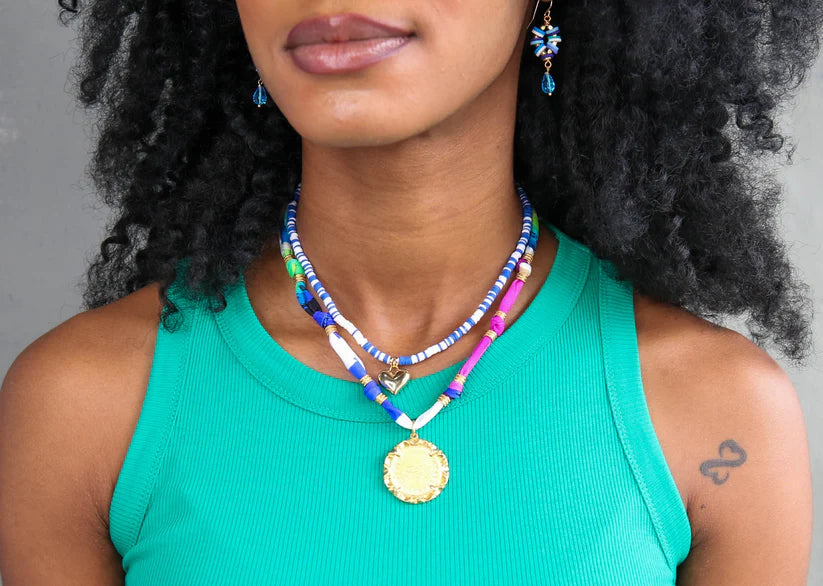 Kiwi Short Necklace in Greens