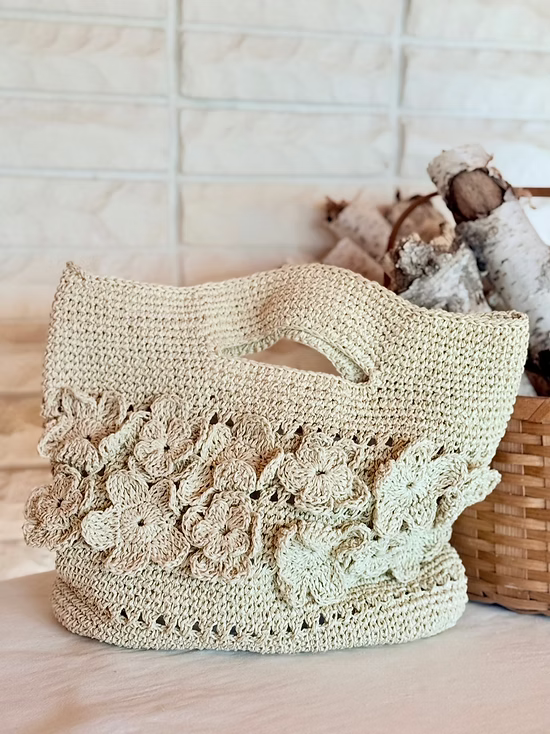 Diya Crochet Raffia Bag