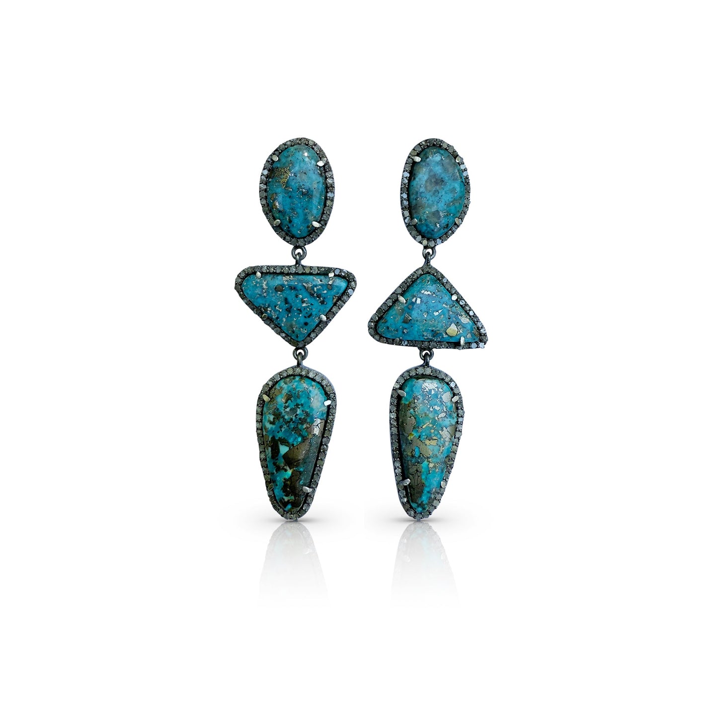 Turquoise Triple Drop Earrings 2