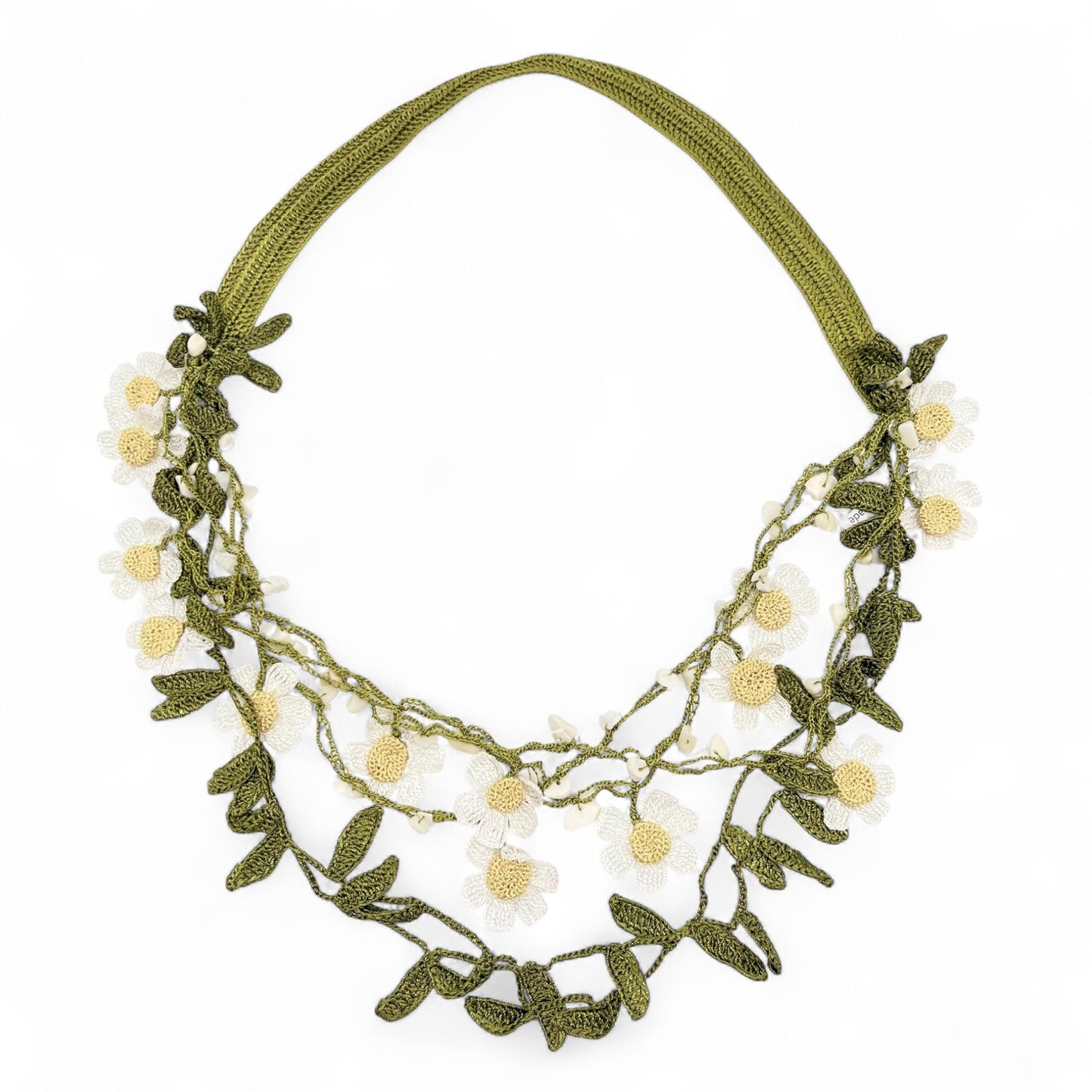 Evie Crochet Floral Ribbon Necklace