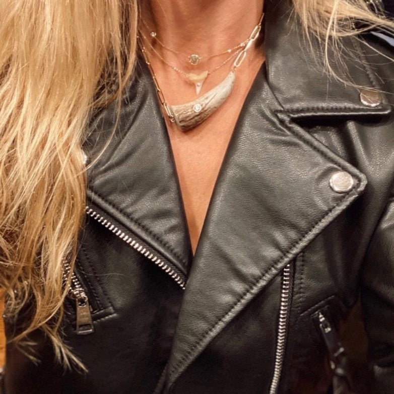 14k Sharks Tooth Dainty Necklace