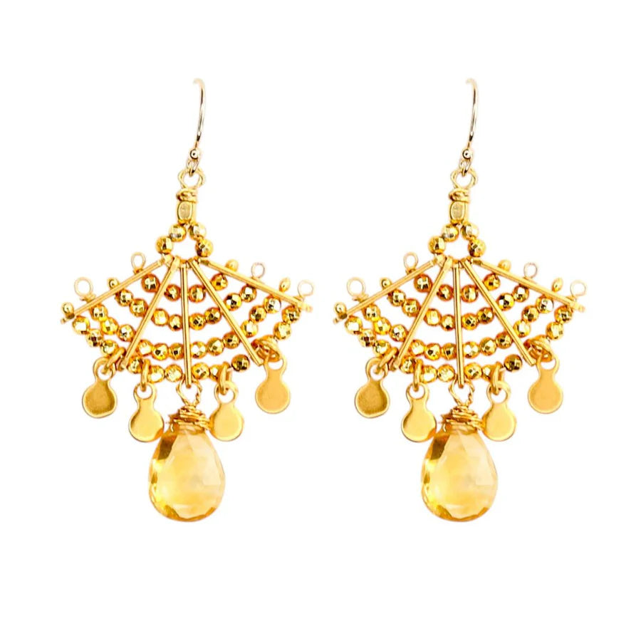 Fandango Earrings in Gold Pyrite