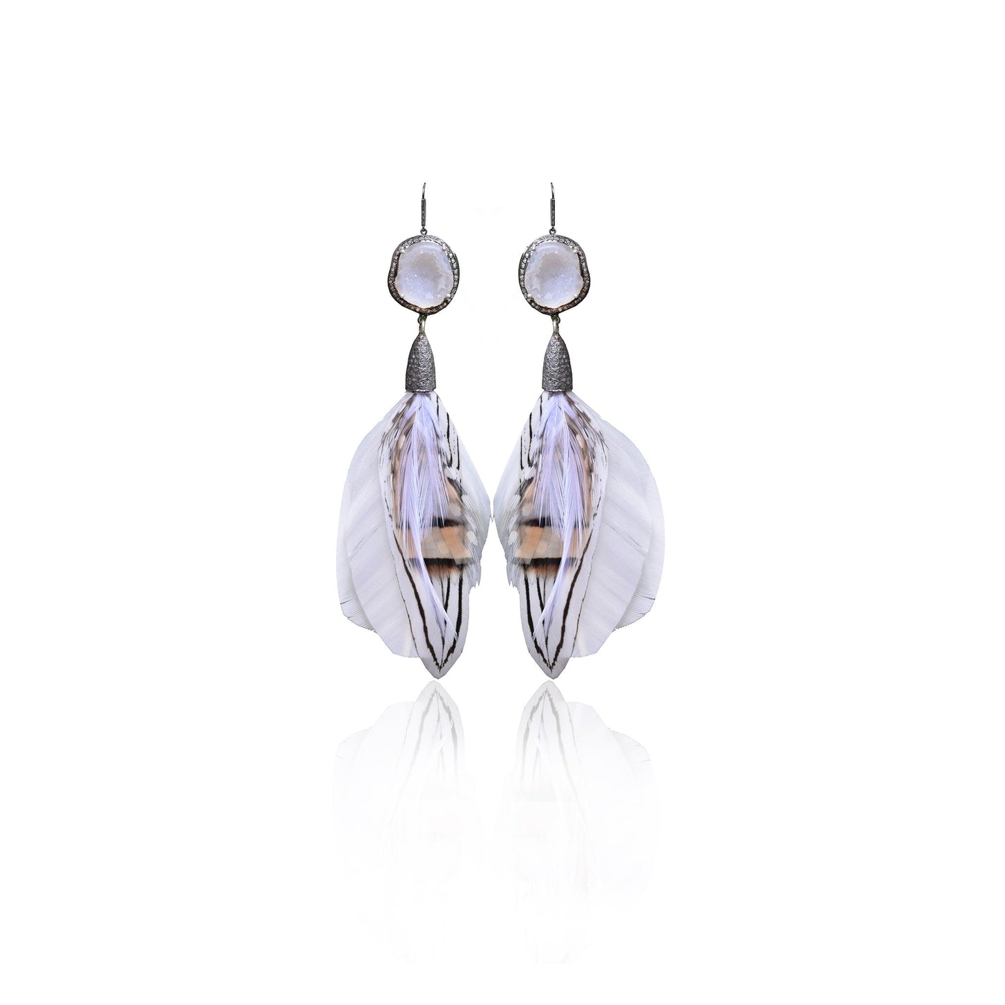 Druzy Feather Earrings