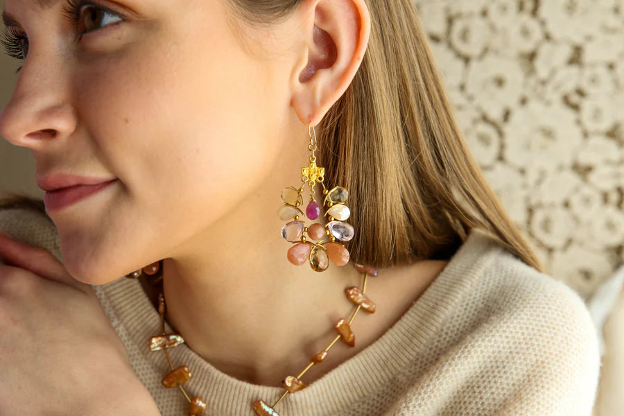 Florence Earring in Midnight Amber