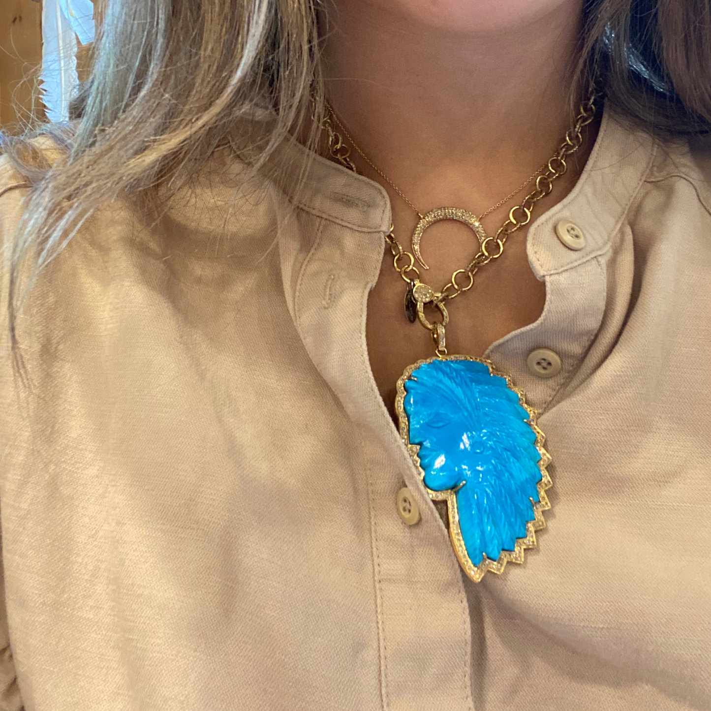 Gold + Turquoise Headdress