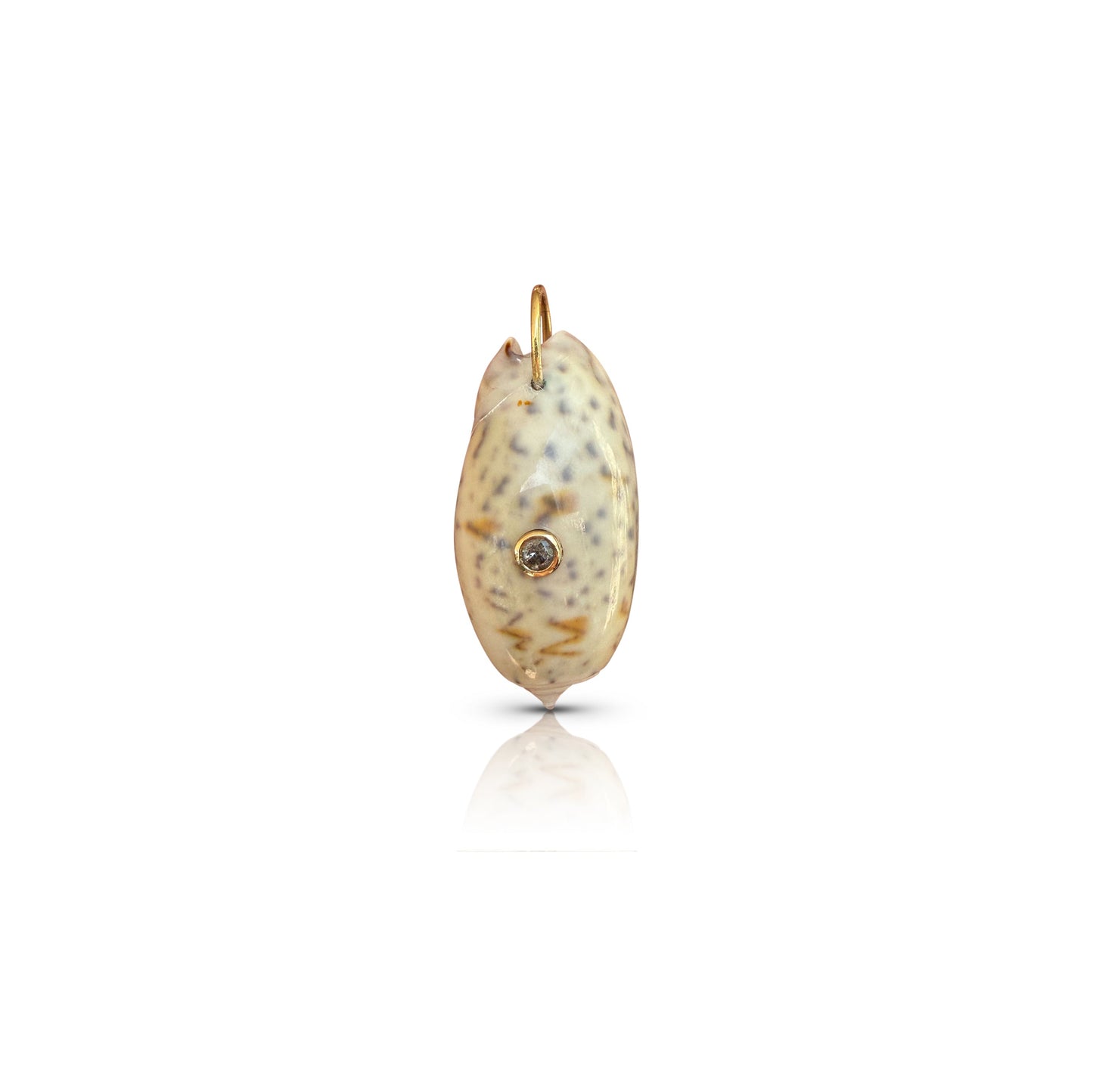 14k and Diamond Olive Shell Charm