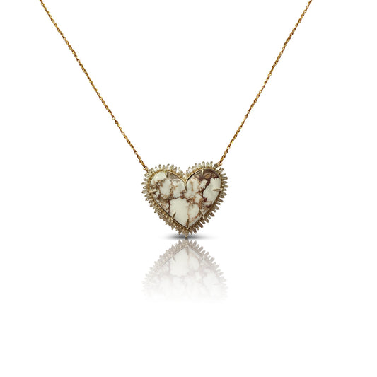14k Wild Horse Heart Necklace