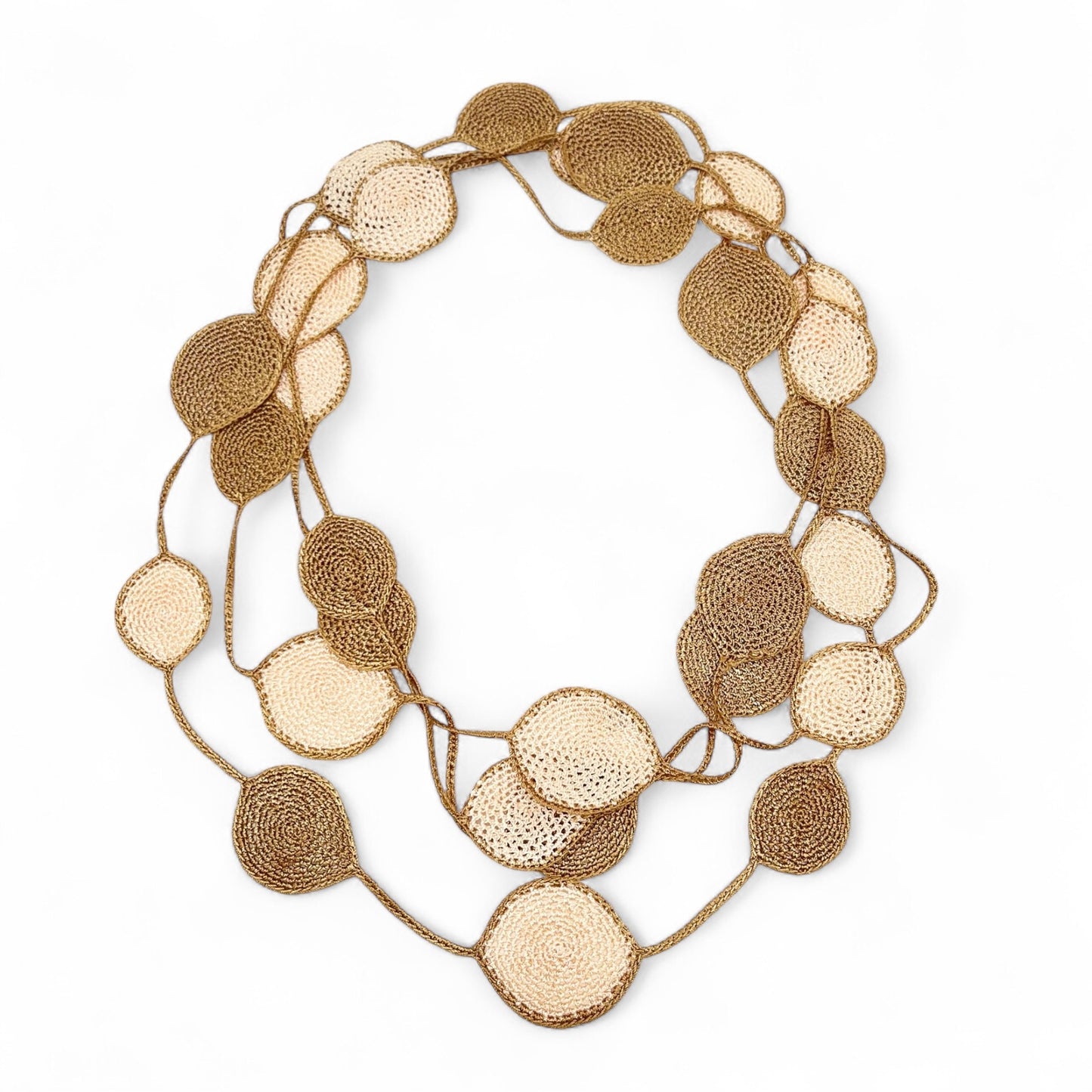 Isabella Crochet Infinity Necklace - Sand