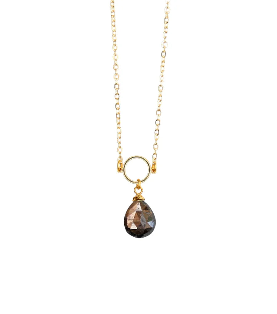 Macaroon Adjustable Pendant in Chocolate Moonstone