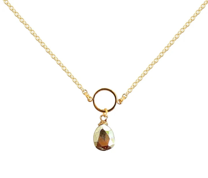 Macaroon Adjustable Pendant in Pyrite