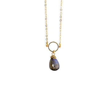 Macaroon Adjustable Pendant in Labradorite