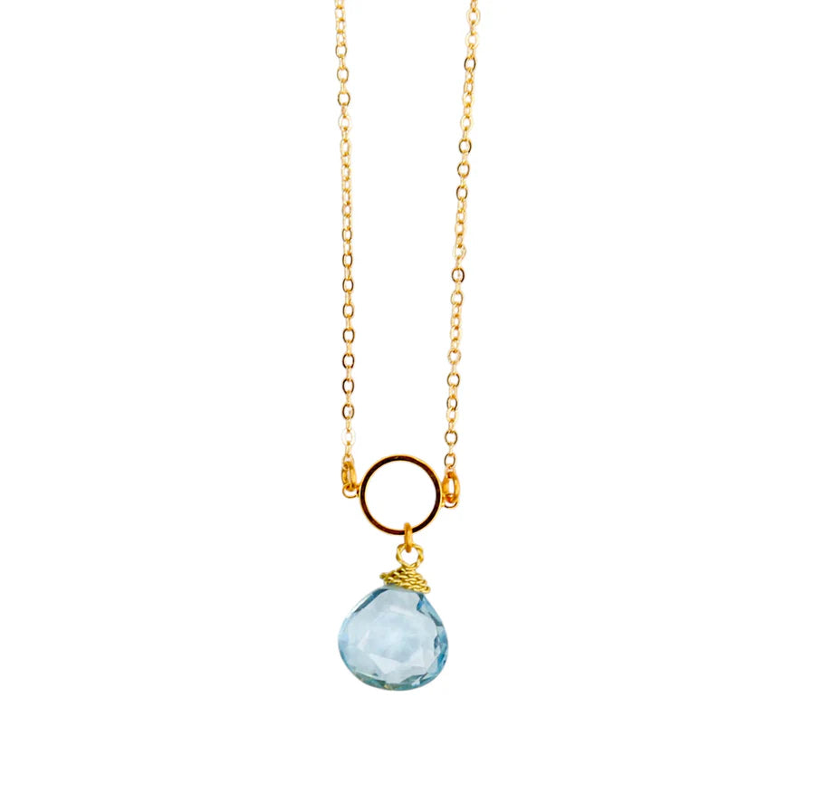 Macaroon Adjustable Pendant in Ocean Blue Chalcedony