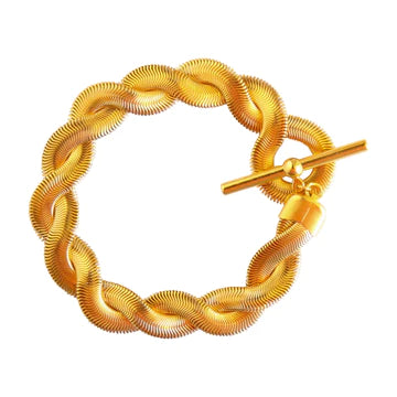 Maze Woven Bracelet in Gold