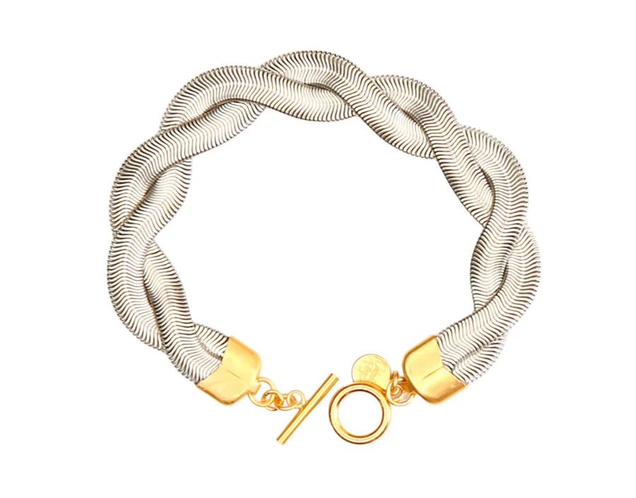 Maze Woven Bracelet in Silver