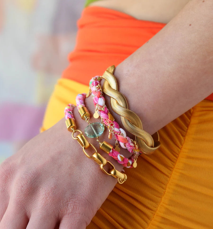 Maze Woven Bracelet in Gold