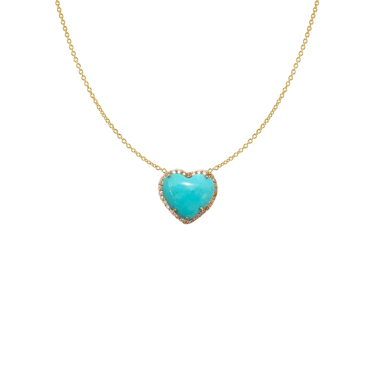 Small 14k Turquoise Heart Necklace