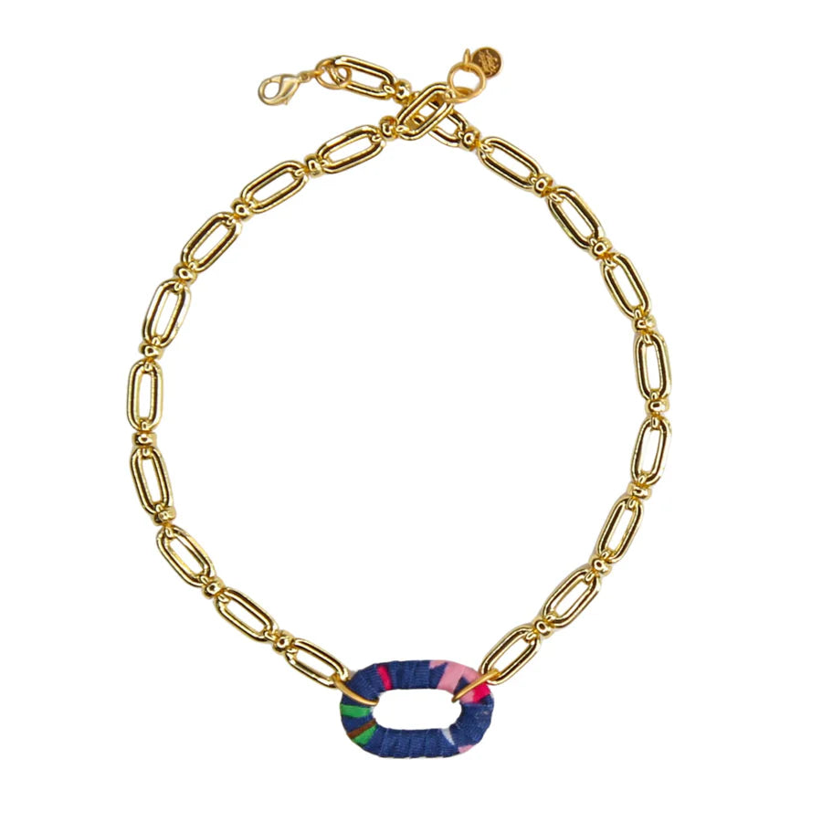 Nomi Link Necklace in Navy