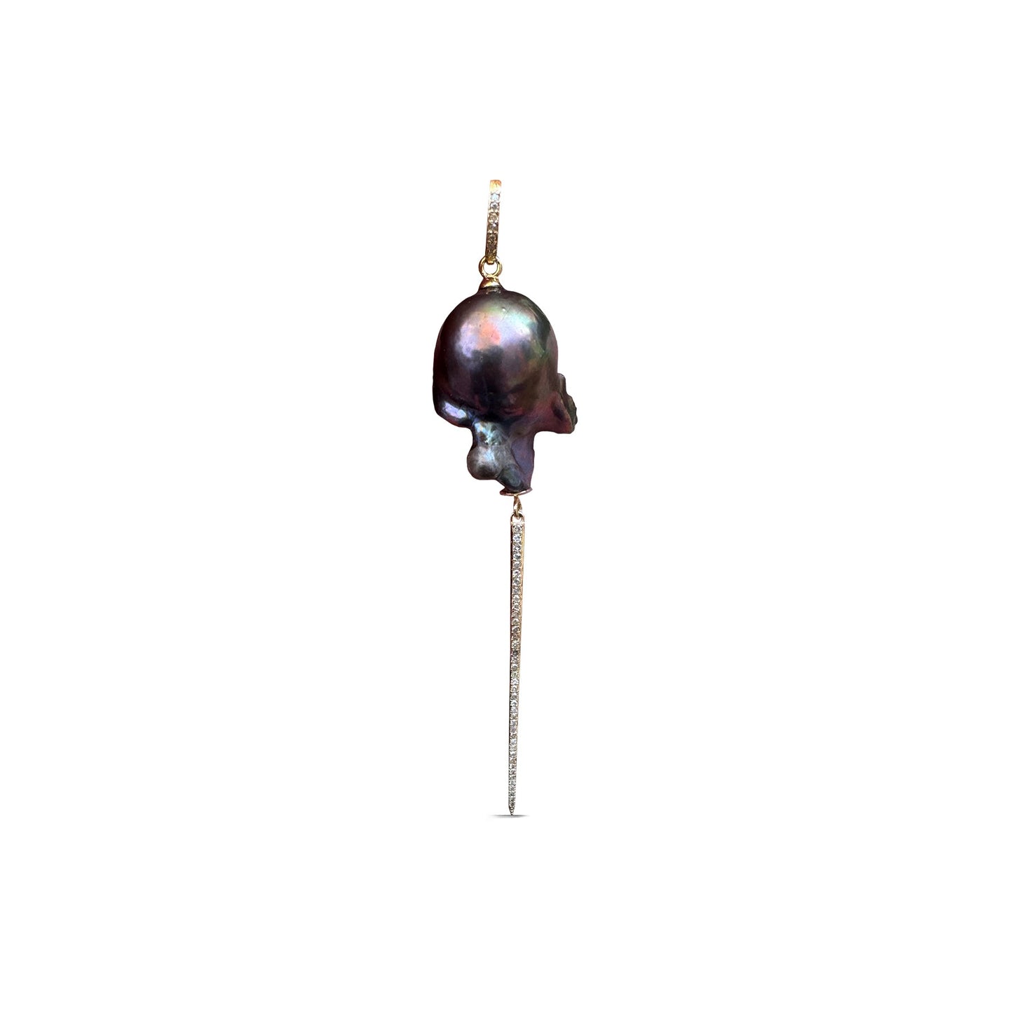 Baroque Pearl and 14k Diamond Spike Charm