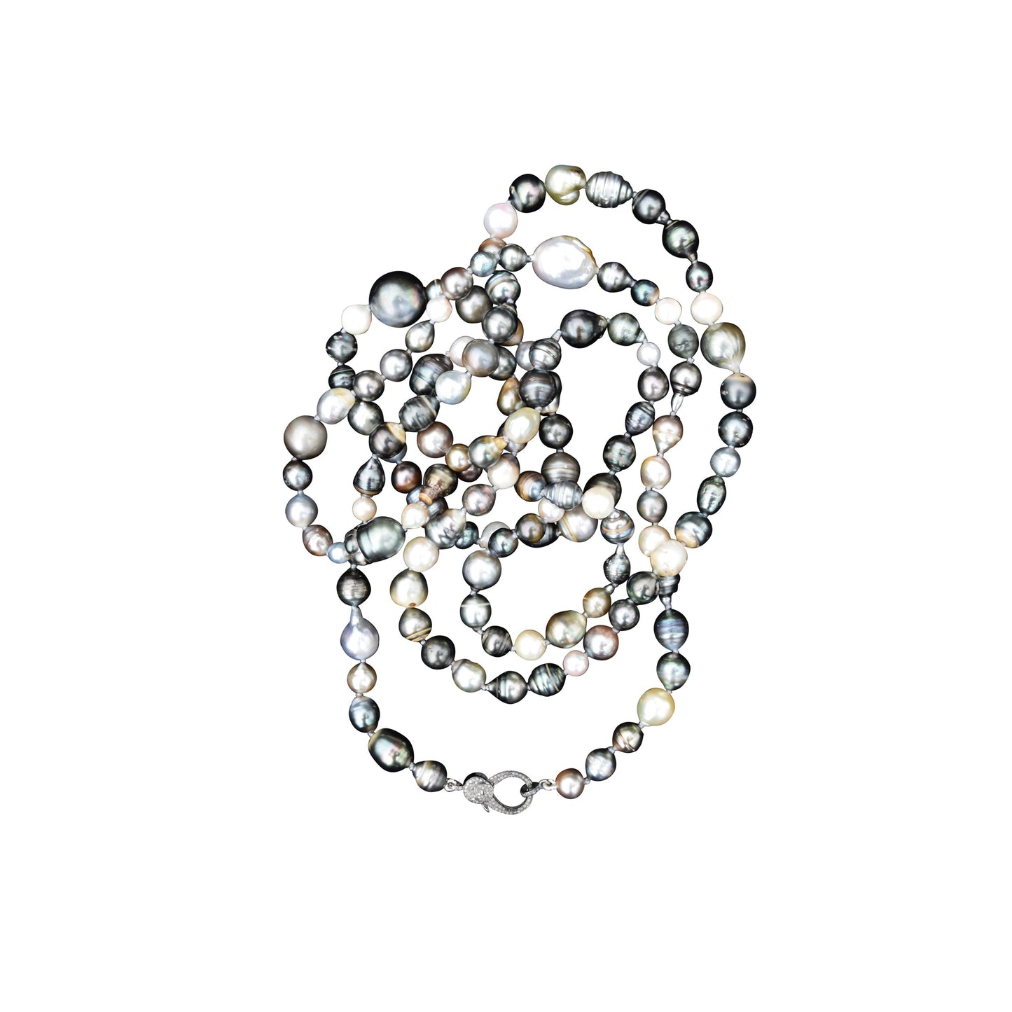 Long Tahitian Pearl Necklace with Clasp