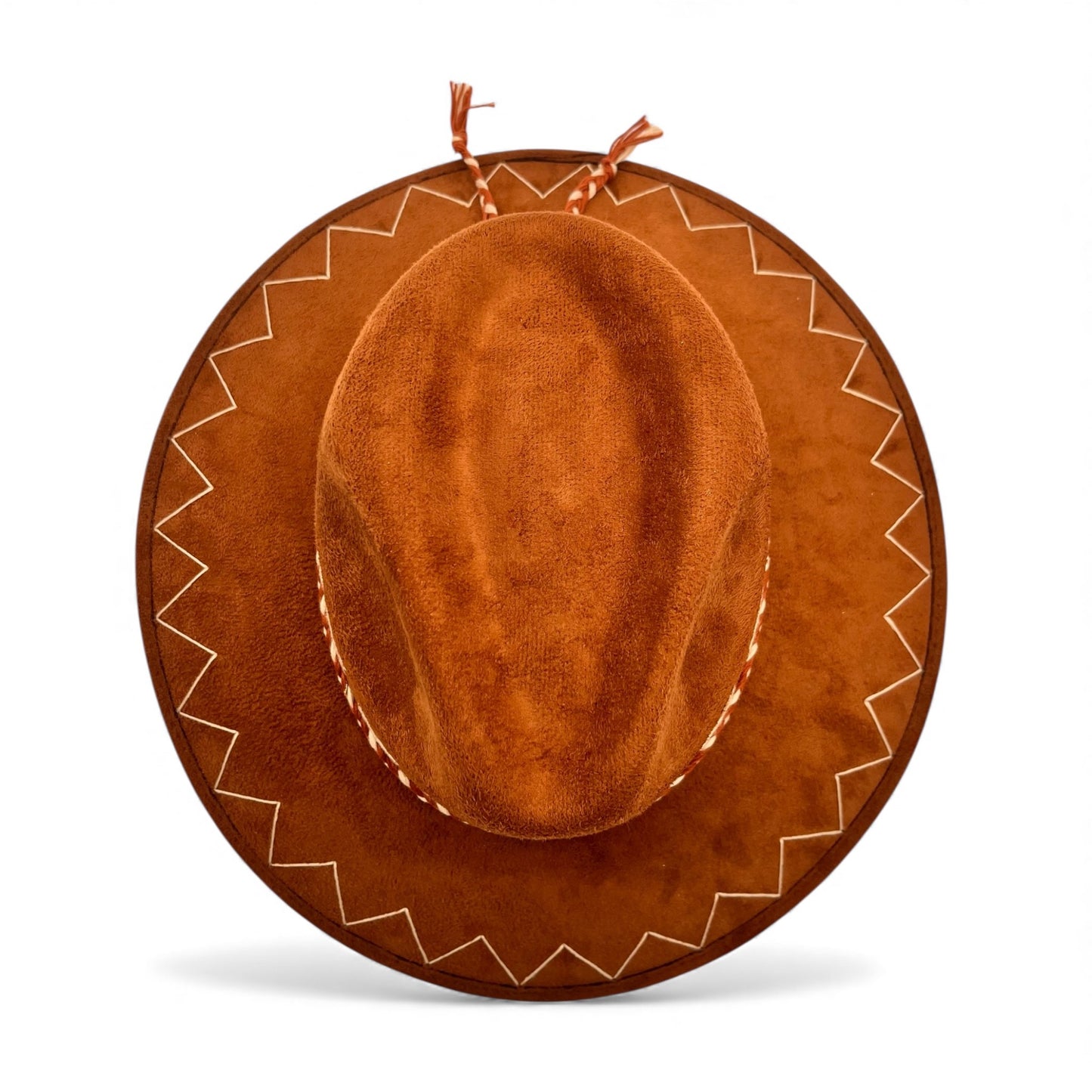 Rancho Vegan Suede Wide Brim Fedora in Cognac