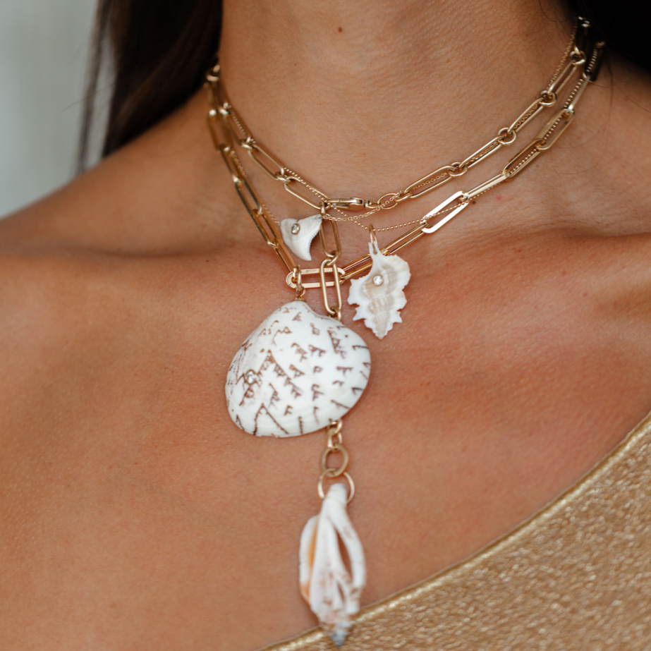 14k Sliced Strombus Shell Pendant