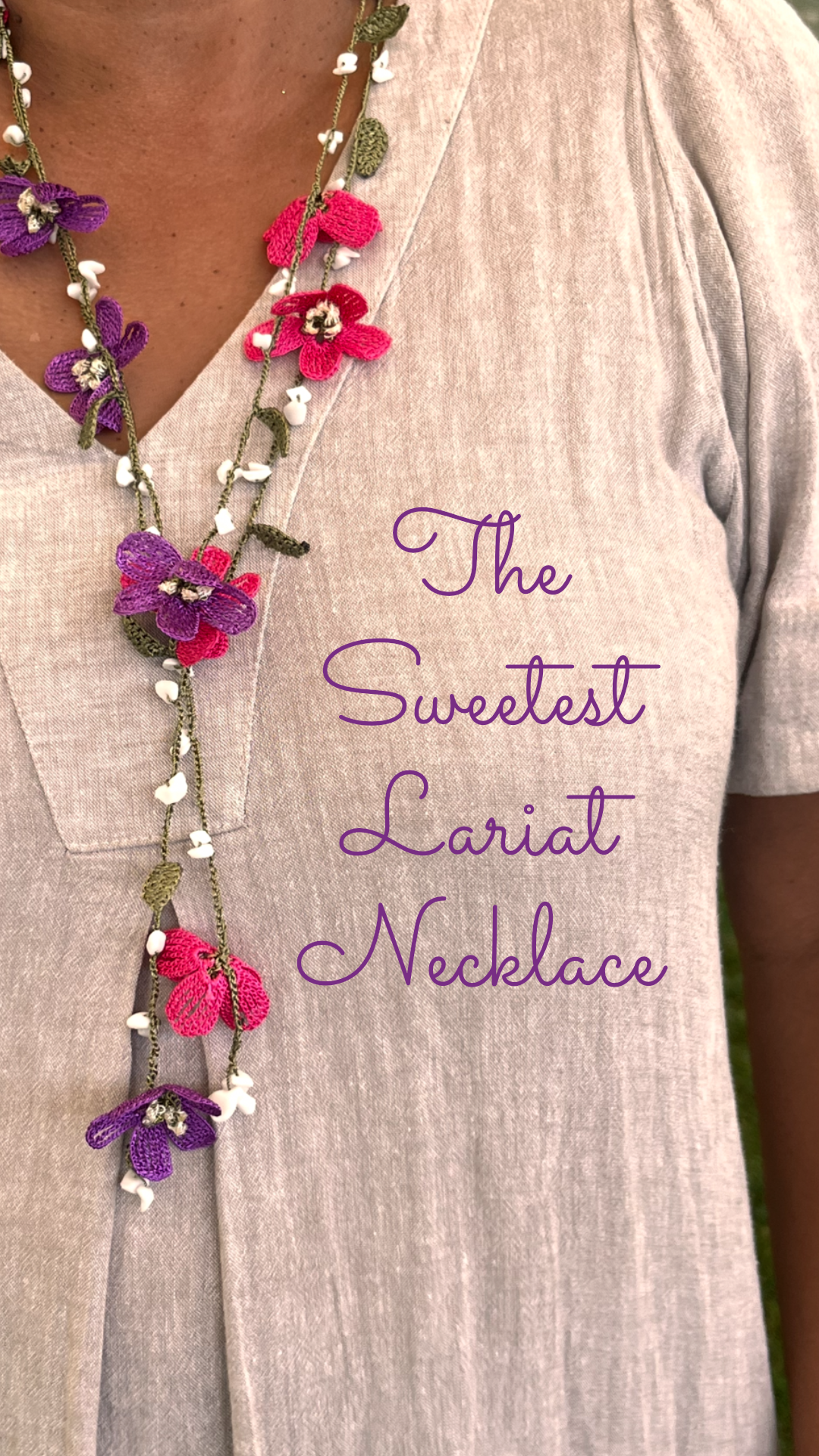 Elissa Crochet Lariat Necklace - Daisy 1
