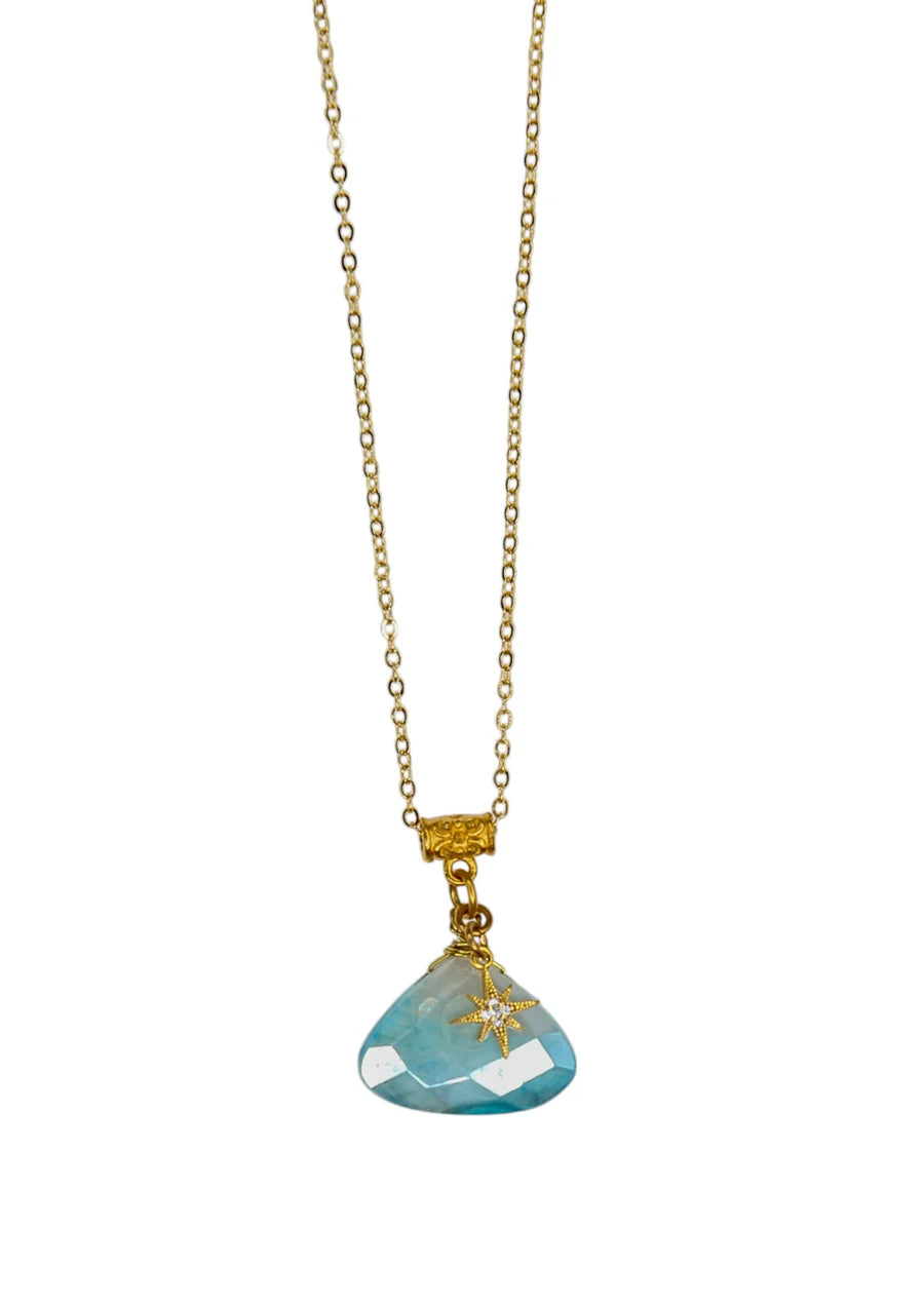 Simms Adjustable Pendant in Blue Tinted Moonstone
