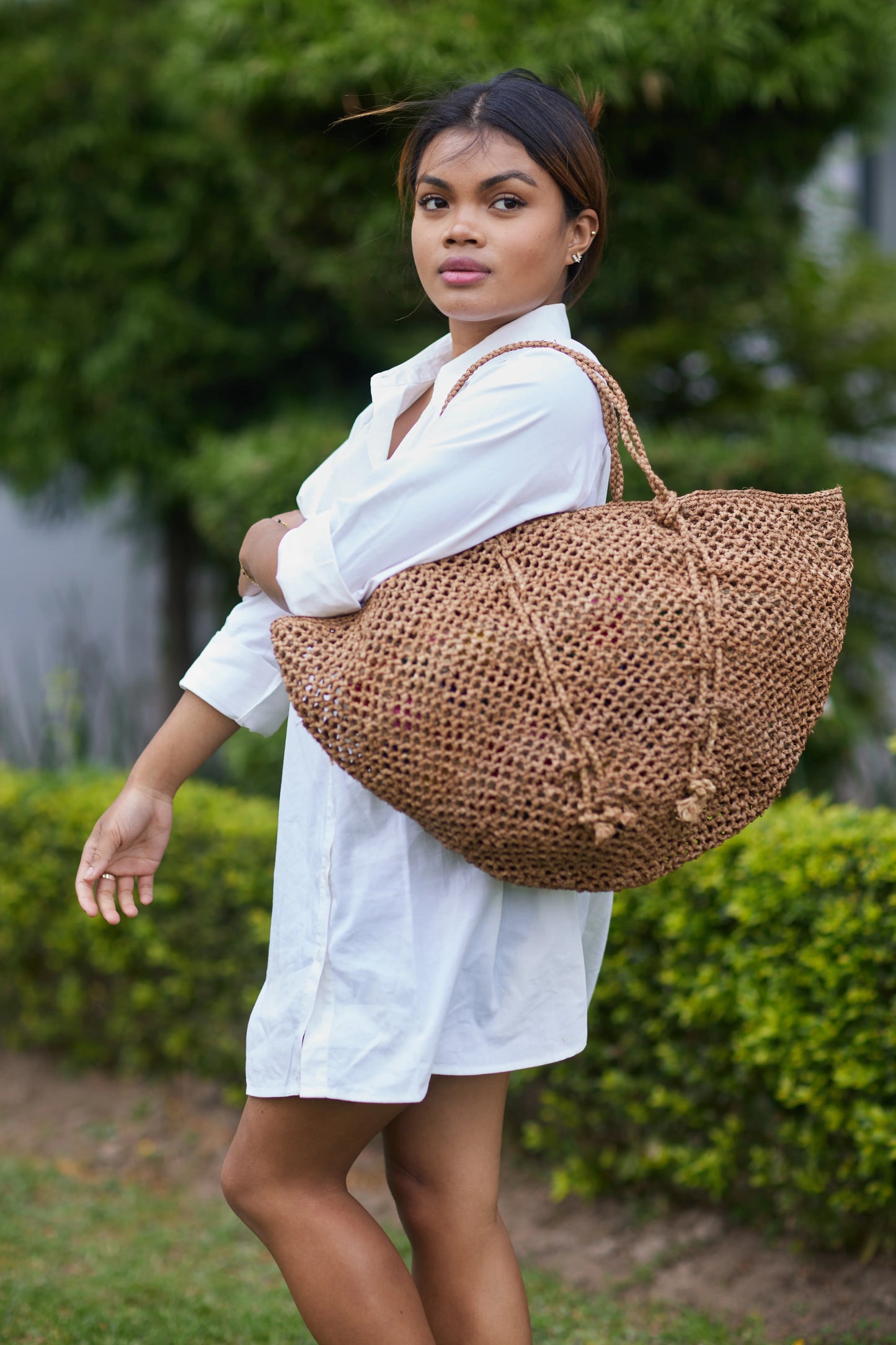 Sinah Raffia Tote Bag - Beige