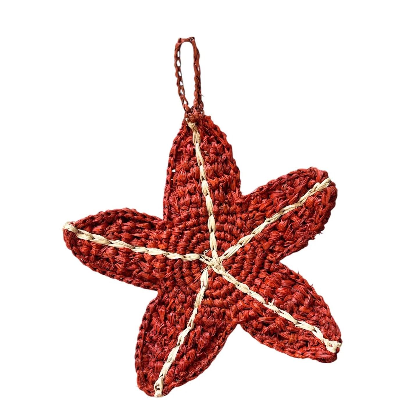 Starfish Raffia Keyring