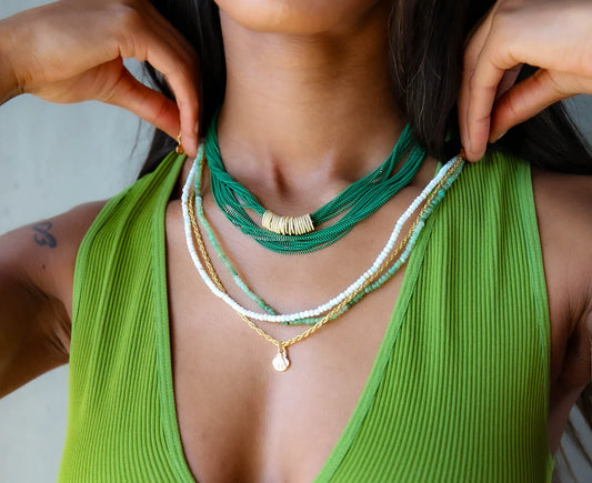 Regina Multi Strand Necklace in Amazonite