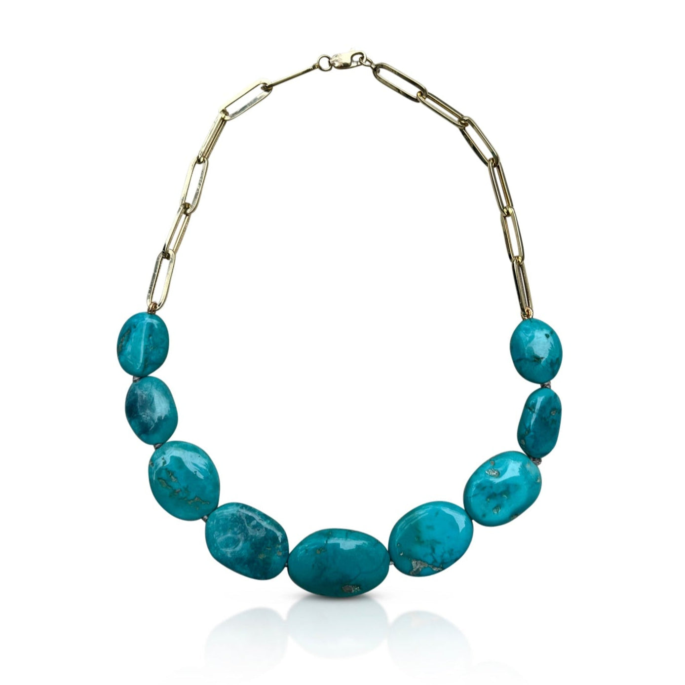 14k Jumbo Turquoise Necklace Style 2