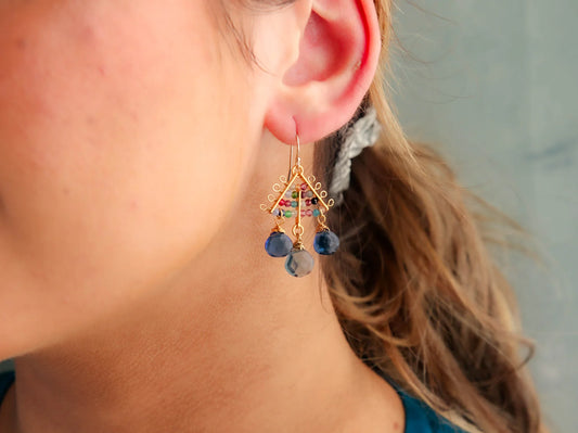 Watusi Earrings in Celery Green