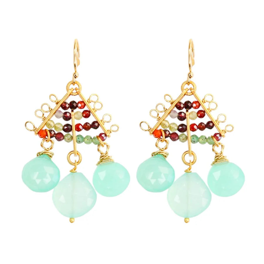 Watusi Earrings in Celery Green