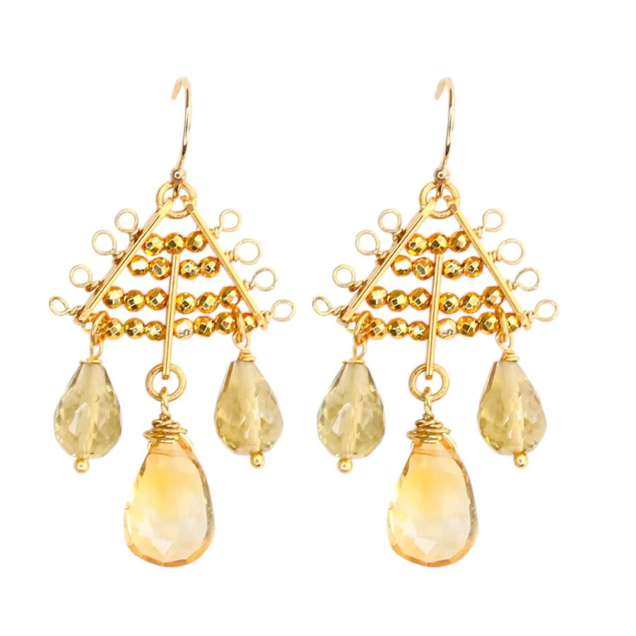 Watusi Earrings in Gold Pyrite