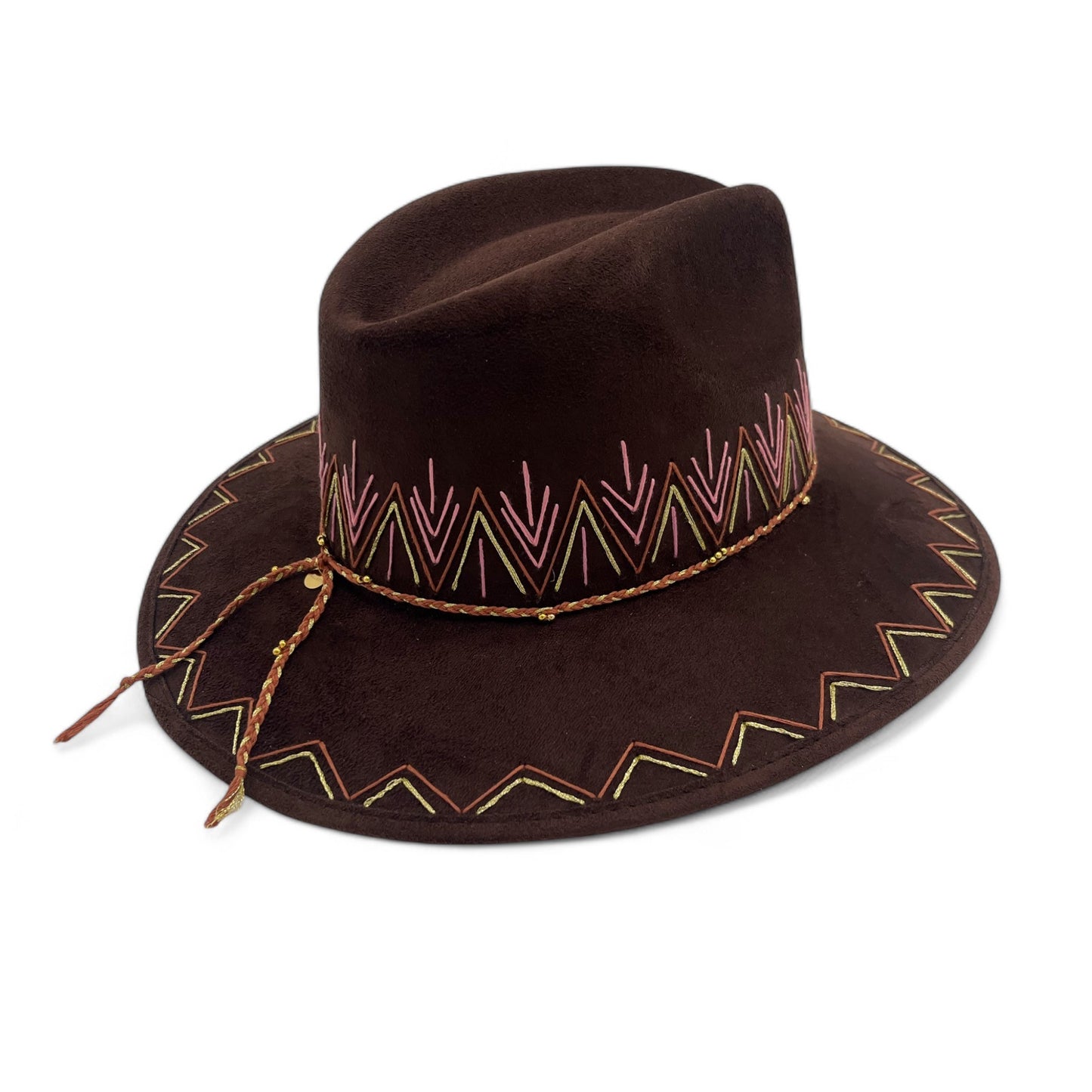 ZigZag Vegan Suede Wide Brim Fedora
