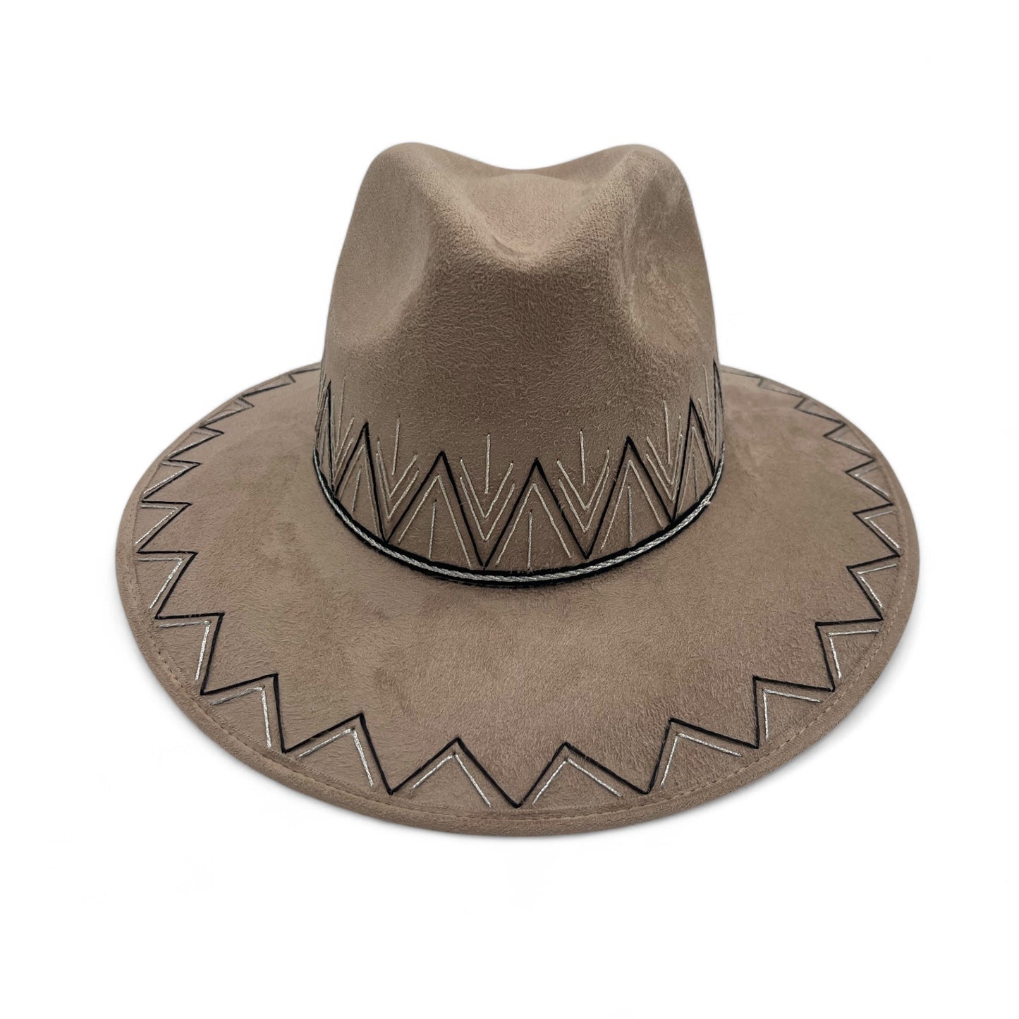 ZigZag Vegan Suede Wide Brim Fedora
