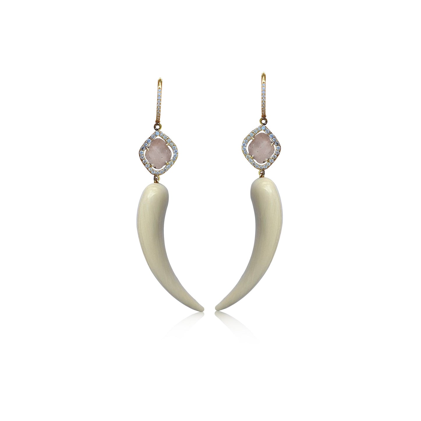 14k Tear Drop Tusk Earrings