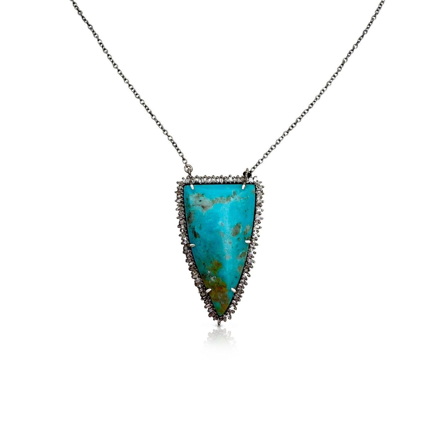 Pilot Turquoise Elongated Shield Necklace