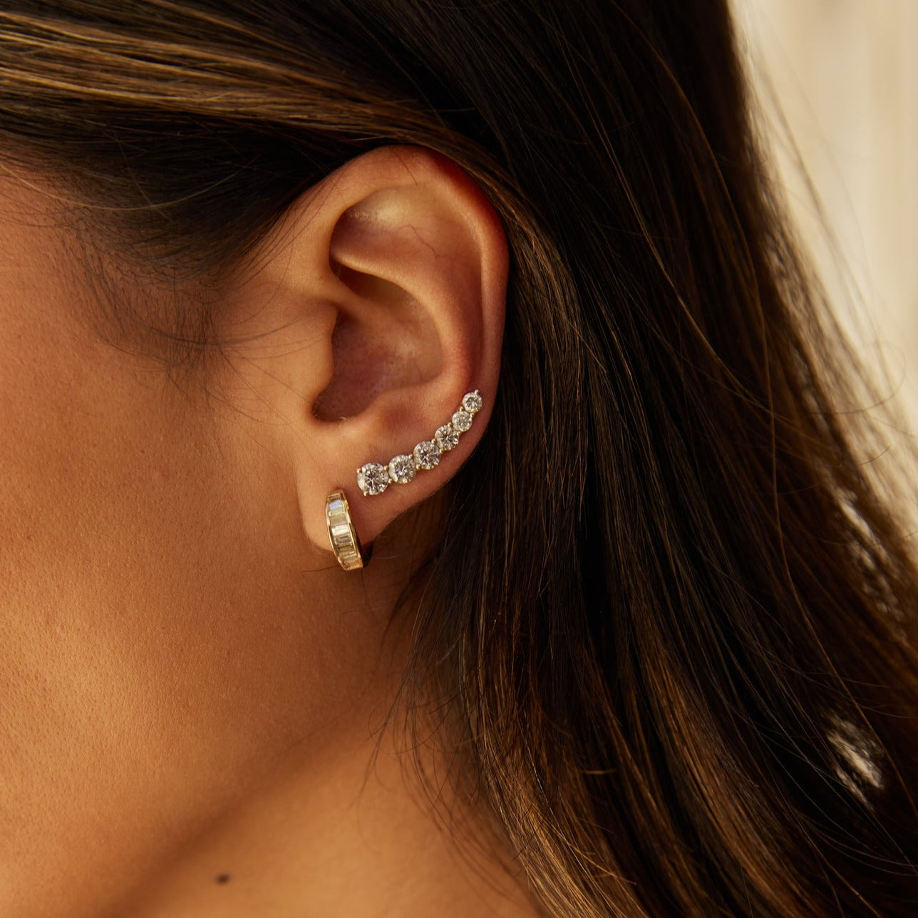 14k Diamond Ear Crawler