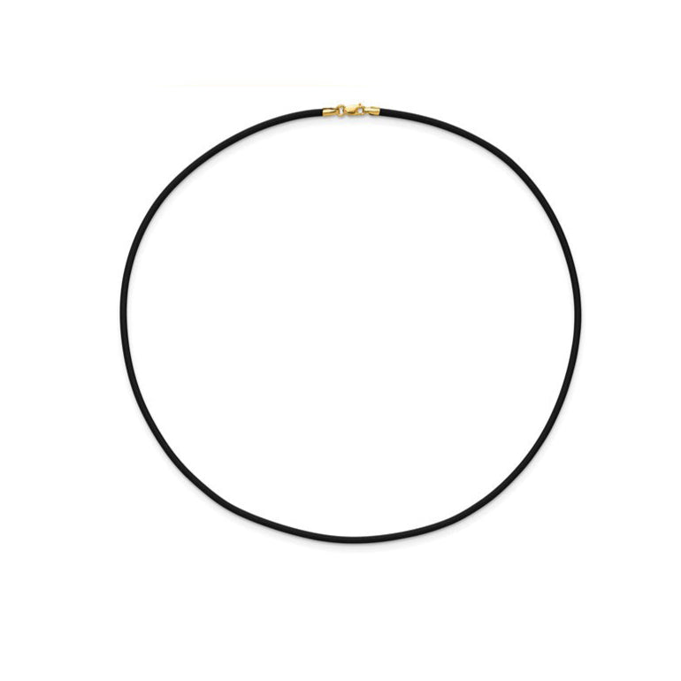 14k Gold and Rubber Cord Necklace